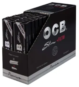 OCB Premium Slim Schwarz Kingsize + Tips - Box - 32 x 32 Stück schweiz cannacity onlineshop