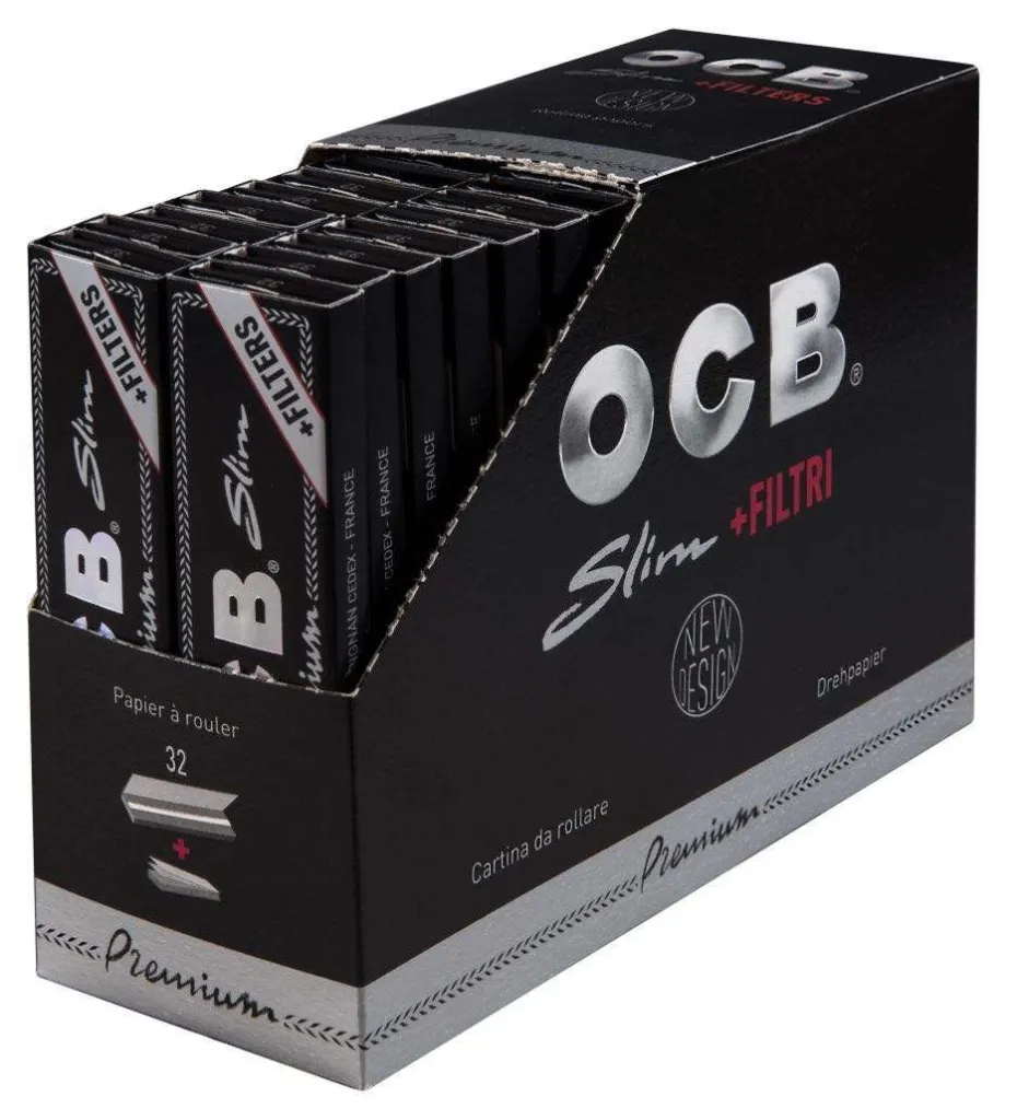OCB Premium Slim Schwarz Kingsize + Tips - Box - 32 x 32 Stück schweiz cannacity onlineshop