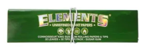 ELEMENTS_Green_Connoisseur_king_size_slim_Tips_booklet_open_cannacity onlineshop schweiz headshop