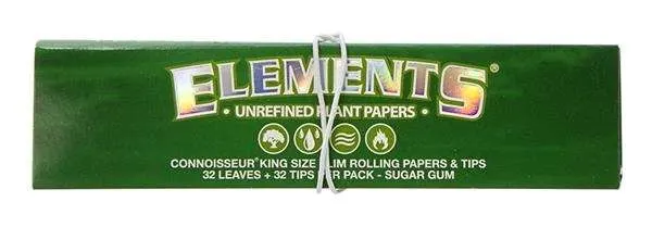ELEMENTS_Green_Connoisseur_king_size_slim_Tips_booklet_open_cannacity onlineshop schweiz headshop