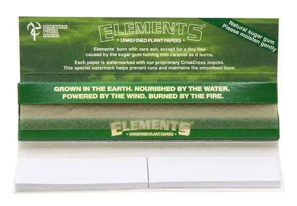 ELEMENTS_Green_Connoisseur_king_size_slim_Tips_booklet_open_cannacity onlineshop schweiz headshop