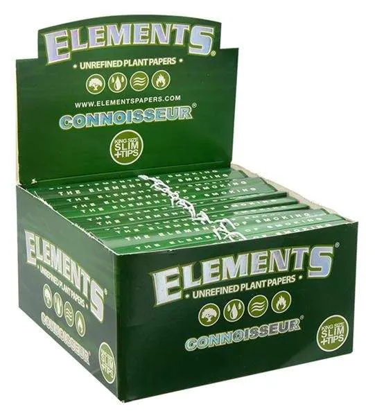 ELEMENTS_Green_Connoisseur_king_size_slim_Tips_box_cannacity onlineshop Schweiz
