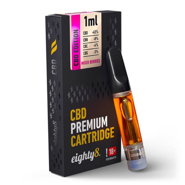 Fruchtige Eighty8 Mixed Berries CBD Cartridge 1ml mit reinem Destillat & Beerenterpenen